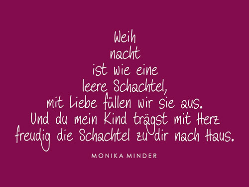 Weihnachtsgedicht typografisch weinrot-weiss